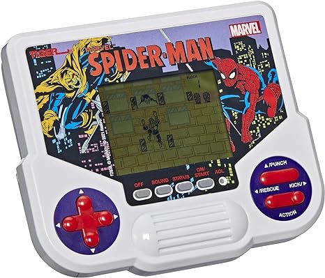 Hasbro Gaming Tiger Electronics Marvel Spider-Man Electronic LCD Video Game,Retro-Inspired 1-Player Handheld Game,Ages 8 and Up