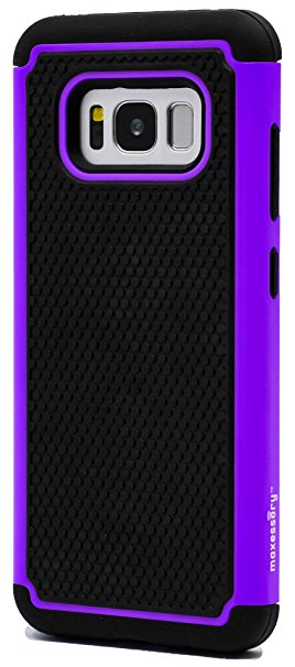 Samsung Galaxy S8 Case, Maxessory [Haven] Slim Shock-Proof Rugged Tough Protector Armor Shell w/ Durable Ultra-Slim Impact Protection TPU Thin Grip Cover Purple Black For Samsung Galaxy S8 2017