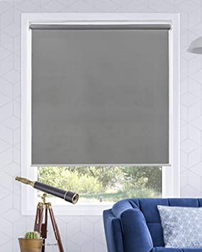 Chicology Cordless Roller Shades Snap-N'-Glide, Light FilteringPerfect for Living Room/Bedroom/Nursery/Office and More.Urban Grey (Light Filtering), 31"W X 72"H