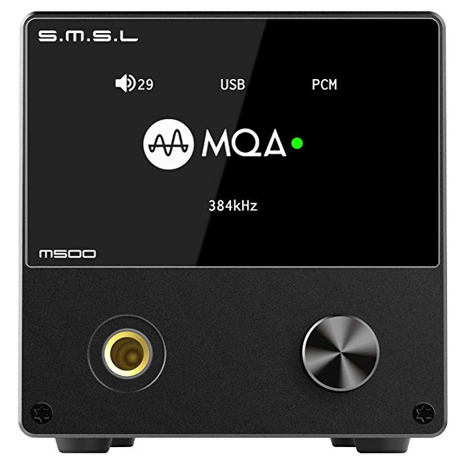 S.M.S.L M500 DAC Headphone Amp Supports MQA decoding ES9038PRO D/A chip USB Uses XMOS XU-216 with Remote Control (Black)
