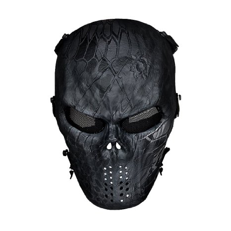 OutdoorMaster Airsoft Mask Full Face with Metal Mesh Eye Protection Typhoone
