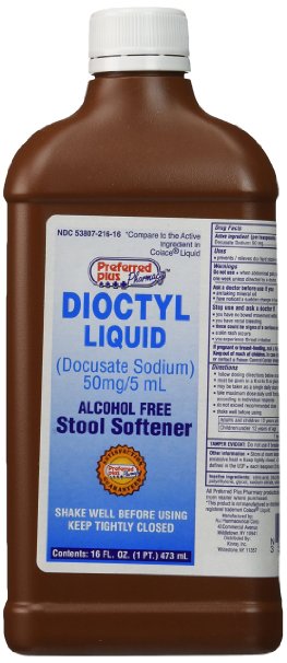 Docusate Sodium Liquid Stool Softener Laxative - 16 Fl. Oz.