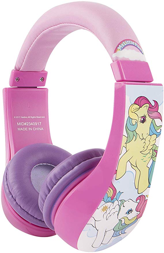 My Little Pony Kids Headphones for Girls - Volume Limiting Over-Ear 3.5mm Stereo Jack, Standard, Soft, Cushioned Ear Pieces, Kids-Safe Technology, My Little Pony Pink, HP2-04157