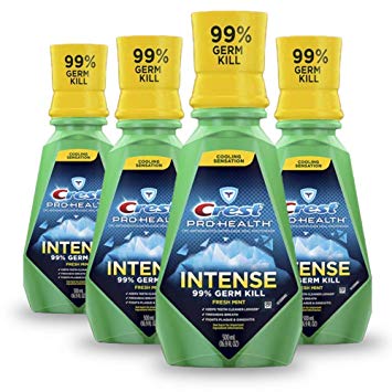 Crest Pro Health Intense Mouthwash Fresh Mint, 16.9 fl oz (Pack of 4)