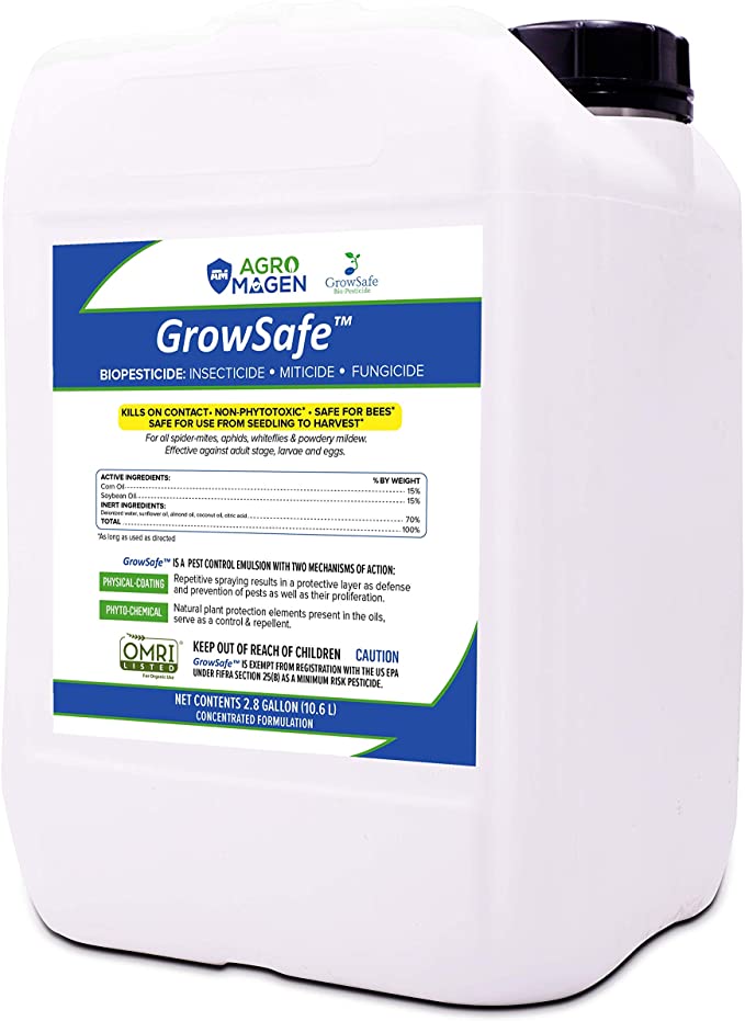 GrowSafe Bio-Pesticide Organic All-Natural Miticide,Fungicide Insecticide. Better and Safer Than Other Oils for Plants,Non-Toxic,Control Spider Mites, Powdery Mildew. Concentrate (2.8 gallon)