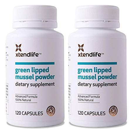 Xtend-Life Green Lipped Mussel Powder for Joint Health and Healthy InflammationManagement, 100% New Zealand Green Lipped Mussel Powder, Immune Support, 120 Capsules, 2 Pack