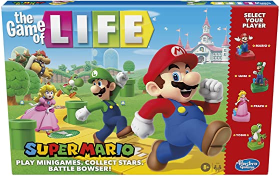 Hasbro Gaming The Game of Life: Super Mario Edition Board Game for Kids Ages 8 and Up, Play Minigames, Collect Stars, Battle Bowser