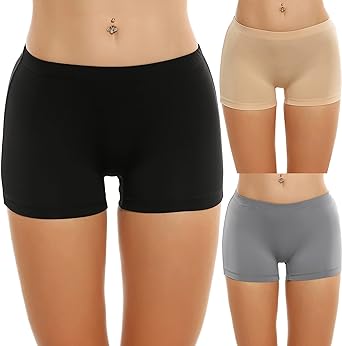 Ekouaer Boyshort Panties Women's Soft Underwear Briefs 3 Pack Seamless Boxer Brief Panties Under Dress Panties S-XXL