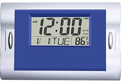 Vmarketingsite Digital Wall Clocks Blue, Silent Desk Clock Battery Operated Large LCD Kids Alarm Clock W/Countdown/Countup Timer, Indoor Temperature, Date for Office/Kitchen/Bedroom/Bathroom