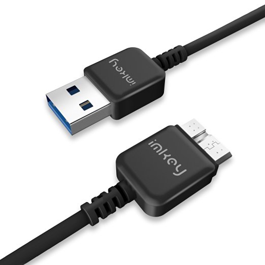 USB 3.0 Cable , IMKEY® 6.5 Feet Micro USB 3.0 Type A to Micro-B Data Sync Charging Cable for Samsung S5 ,Note 3 and All External Hard Drive With a Micro USB 3.0 Connector (Black)
