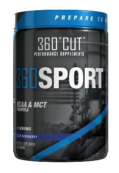 360CUT 360SPORT, Instantized BCAA and All Natural MCT Oil Formula, Blue Raspberry, 384 Gram