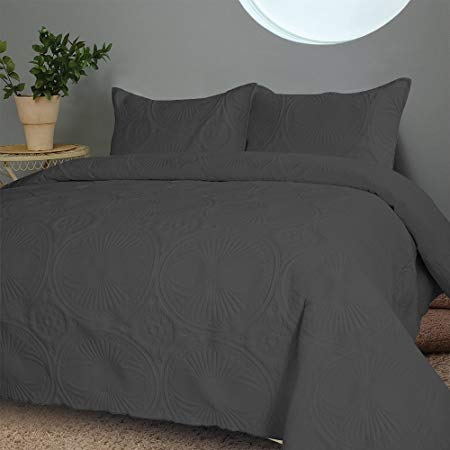Merryfeel Bedding Quilt Set, Extra Lightweight Oversized Bedspread Coverlet Set-Twin Blank