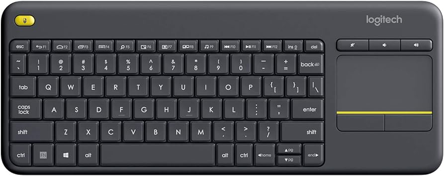 Logitech K400 Plus Keyboard - Wireless Connectivity - RF - Black - USB Interface - Italian