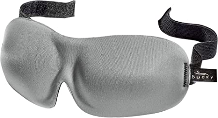 Bucky 40 Blinks No Pressure Solid Eye Mask for Sleep & Travel, Cool Gray, One Size