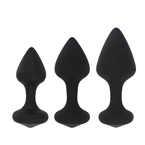 BigBanana Anal Sex Beginners Set Anal Butt Plugs Anal Plug Kit Anal Trainer Toys(Three-piece Suit) (Black2)