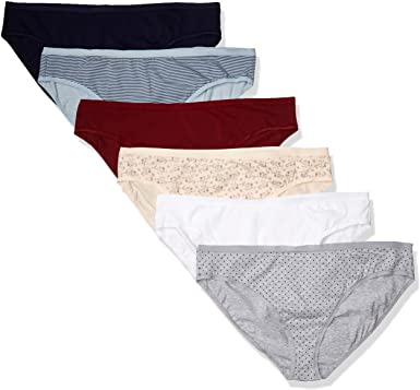 Amazon Essentials Women's Plus-Size 6-Pack Cotton Stretch Bikini Underwear