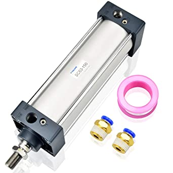 Tailonz Pneumatic Air Cylinder SC 63 X 150 Bore: 2 1/2 inch Stroke: 6 inch Screwed Piston Rod Dual Action