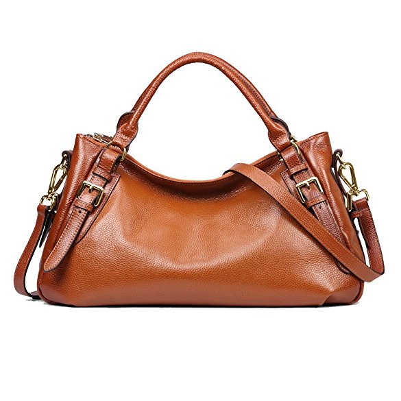 S-ZONE Women's Vintage Genuine Leather Handbag Top-handle Purse Hobo Shoulder Bag