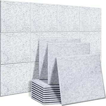 Acoustic Foam Panels 24 Pack, Ohuhu Acoustic Panels Soundproof Wall Panels, 30.5 x 30.5 x 1 cm Sound Absorbing Panels, High Density Beveled Edge Sound Panels for Recording Studio, Office, Home Studio