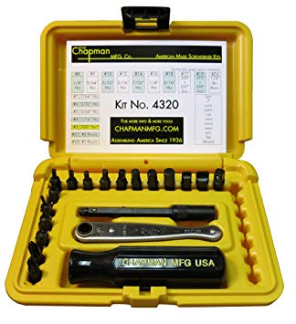 Chapman MFG 4320 All-Purpose Midget Ratchet Hand Tool Set (21 Piece - Yellow)