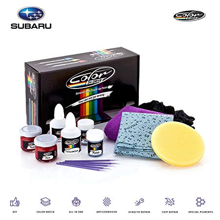 Subaru Dark Grey Metallic - 61K Touch Up Paint Kit for Outback, Forester, XV, Impreza, Legacy, WRX STI, BRZ, LEVORG Paint Scrath and Chips Repair Kit - OEM Quality, Exact Color Match - Basic Pack