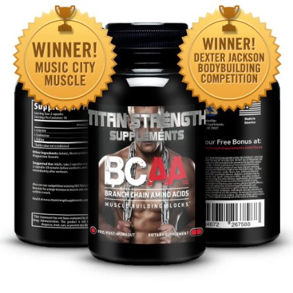 Top BCAA Branched Chain Amino Acids - 180 High Strength Capsules for Lean Muscle Growth Rapid Muscle Recovery and Increased Fat Burn - Most potent ratio of L-Leucine L-Isoleucine and L-Valine available - Made in The USA - Guaranteed results or your money back