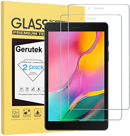 [2-Pack] Gerutek Samsung Galaxy Tab A 8.0 2019 SM T290 / SM T295 Screen Protector, Premium Glass Screen Protector with [9H] [Ultra Clear] [Anti Scratch] [Bubble Free] for Samsung Tab A8 T290/T295 2019