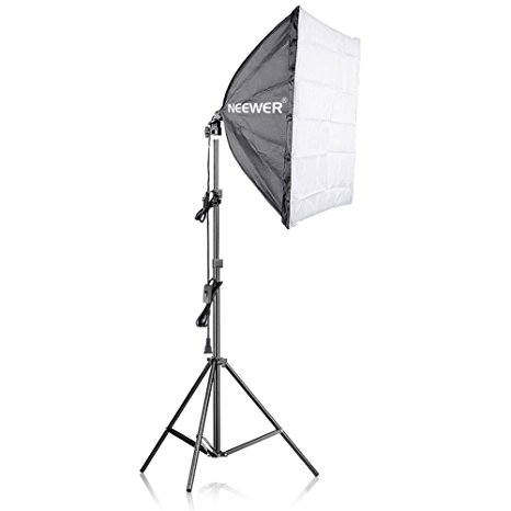 Neewer 350W Softbox Lighting Kit for Photo Studio Portraits,Product Photography and Video Shooting,includes (1)24x24"/60x60cm Softbox (1)45W 5500K CFL Light Bulb (1)83"/210cm Light Stand