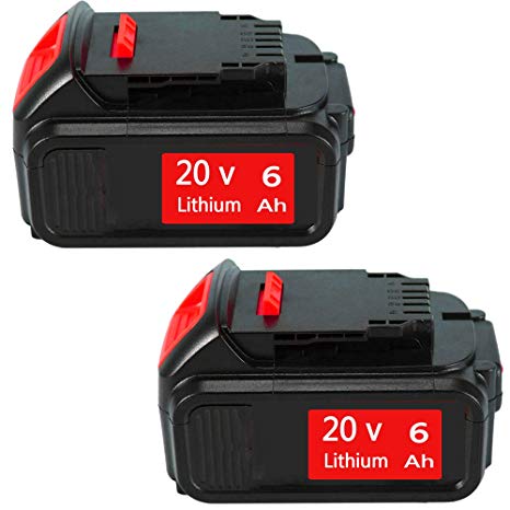 2PACK 6.0Ah 20 Volt DCB205 Battery Lithium-ion Replacement for Dewalt 20V Battery DCB200 DCB206 DCB206-2 DCB204 DCB204BT-2 DCB203 DCB201 DCB205-2 DCB180 DCD985B DCD771C2 DCS355D1 DCD790B
