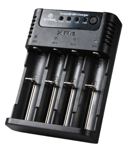 Xtar XP4 Panzer Ni-MH/Li-ion Battery Charger Four Slots For 10440/14500/14650/16340/17500/17670/18350/18500/18650/18700 Li-ion Batteries and AAA/AA/A Ni-MH Batteries or Two 22650/25500/26650 (3.6V/3.7V)Li-ion Batteries and SC/C Ni-MH Batteries