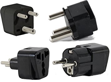 US to SOUTH AFRICA Travel Adapter Plug for USA/Universal to AFRICA Type M N D E (C/F) AC Power Plugs Pack of 4