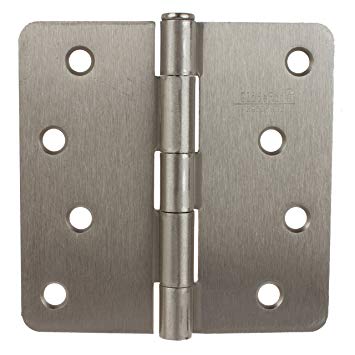 GlideRite Hardware 4014-SN-1 4 inch Steel Door Hinges 0.25 inch Radius Satin Nickel Finish 1 Pack