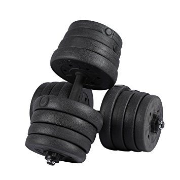 66 LB/30KG Weight Dumbbell Set, 1 Pair Adjustable Cap Gym Dumbells Weights Biceps Workout Exercise Training Fitness