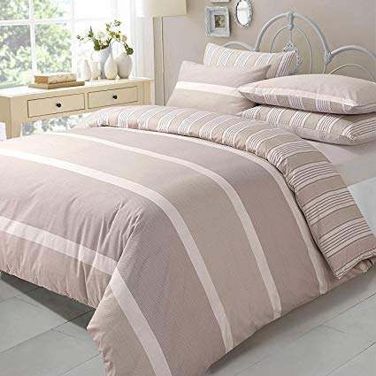 AdamLinens Luxury Duvet Cover Bed Set Pillowcases (Natural Eve, Double)