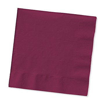 Creative Converting Touch of Color 200 Count 2-Ply Paper Beverage Napkins, Burgundy