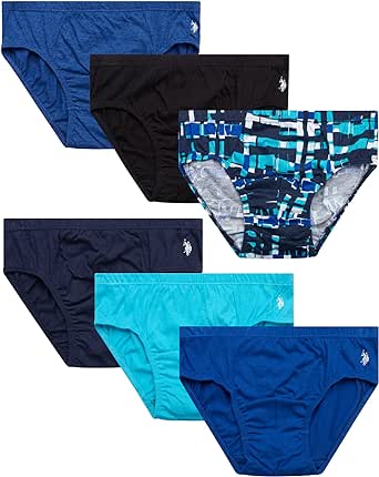 U.S. Polo Assn. Men's Underwear - Low Rise Briefs with Contour Pouch (6 Pack)