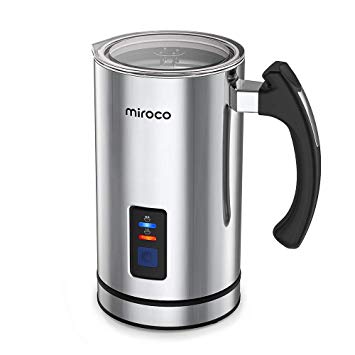 Milk Frother, Miroco Electric Milk Steamer Stainless Steel, Automatic Hot and Cold Milk Frother Warmer with Heat Froth Whisks for Latte, Coffee, Cappuccino, Hot Chocolates, Heater with Strix Control
