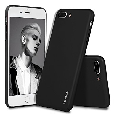 Turata iPhone 7 Plus Case Slim Fit Premium Coated Light Weight Ultra Thin Hard PC Case for iPhone 7 Plus 5.5 inch (2016) - Matte Black