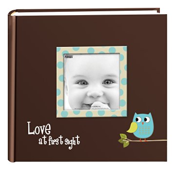 Pioneer Photo Albums EV-246FB/O 200-Pocket Baby Owl Printed Designer Frame Cover Photo Album, Blue