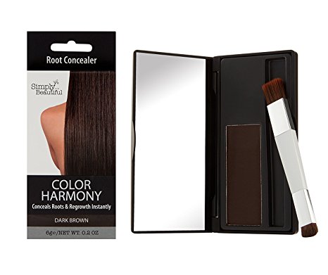 Color Harmony Root Touch Up Powder Conceals Grey Roots – Water Resistant, Non-Sticky, Simple To Apply And Mess Free (Dark Brown)