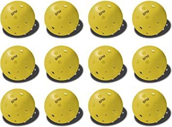 BPM Equipment 12pk Outdoor Pickleball Balls - Fly Straight, Proper Bounce, Proper Weight 40 Hole