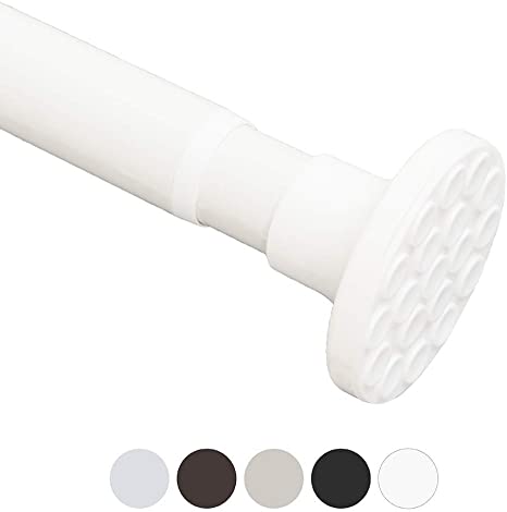 VICKERT Spring Tension Rod,46-86 Inchs Room Divider Tension Curtain Rod, Shower Curtain Rods,Tension Windows Curtain Rods,Never Rust and Non-Fall Down Spring Tension Rod,Adjustable Tension Curtain Rod