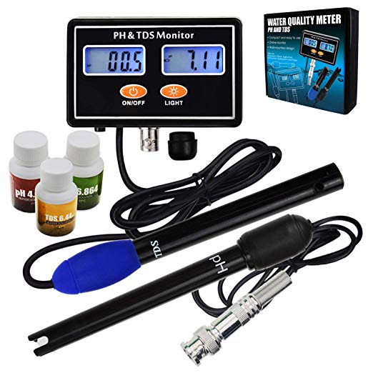 2-in-1 Digital pH & TDS Meter Dual Display Water Quality Tester Continuous Monitoring with ATC High Accuracy Measurement Hydroponics, Aquacultture