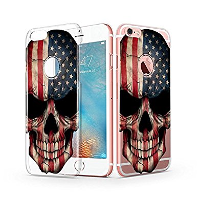 iPhone 6s Case, iPhone 6 Clear Case, MOSNOVO Unique American Flag Skull Designed Printing Clear Transparent Case for iPhone 6 4.7 Inch