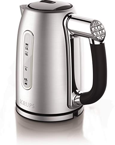 KRUPS 8010000092 BW710D51 Adjustable Temperature Kettle with Stainless Steel Housing, 1.7-Liter, Silver