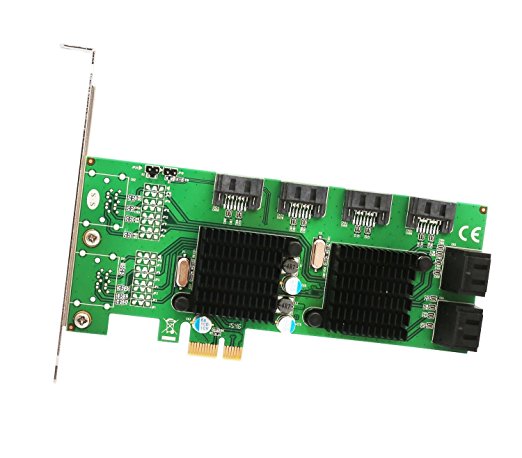 Syba SD-PEX40104 PCI-Express 8-Port Internal SATA 6Gbps Dual Chipset Pci-E V2.0 X 1 Slot Controller Card