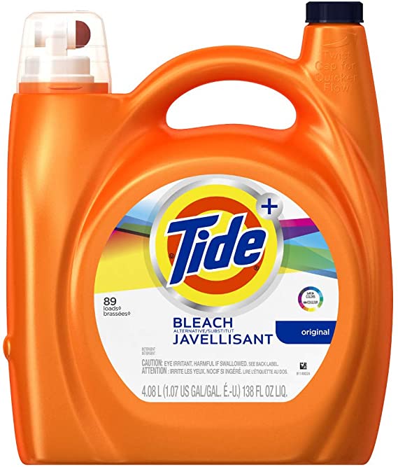 Tide Plus Bleach Alternative Liquid Laundry Detergent, 72 Loads, Original, 138 Fluid Ounce