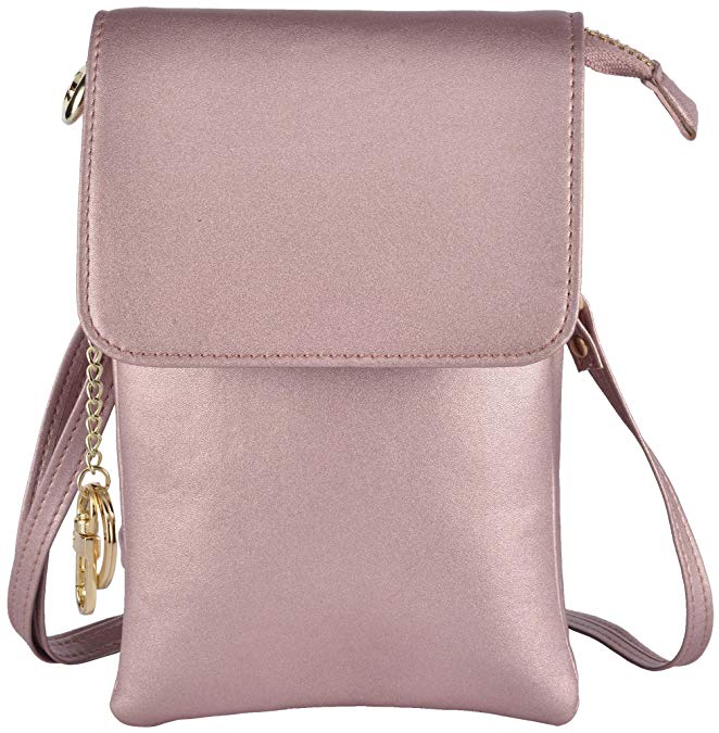 Hopsooken Womens RFID Small Crossbody Cell Phone Purse Wallet Roomy Shoulder Bags Keychain