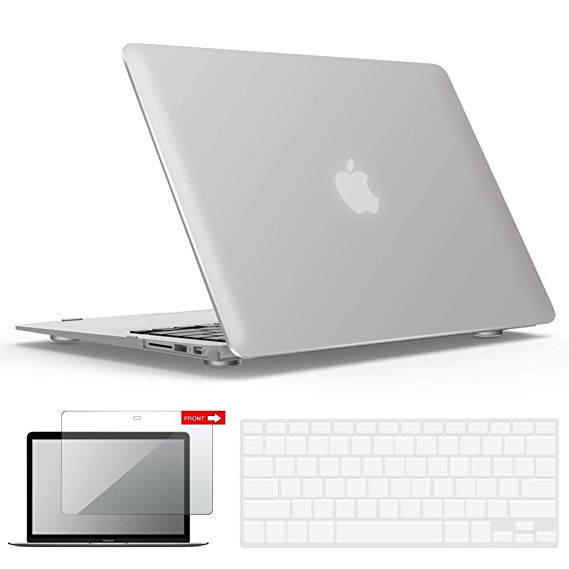 IBENZER MacBook Air 11 Inch Case Model A1370 A1465, Soft Touch Plastic Hard Shell Case Bundle with Keyboard Cover & Screen Protector for Apple Laptop Mac Air 11, Clear, A11CL 2A