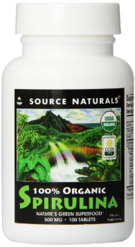 Source Naturals Organic Spirulina 500mg 100 Tablets